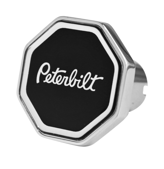 Peterbilt Logo  Octagon Parking Knob Black/Chrome 190