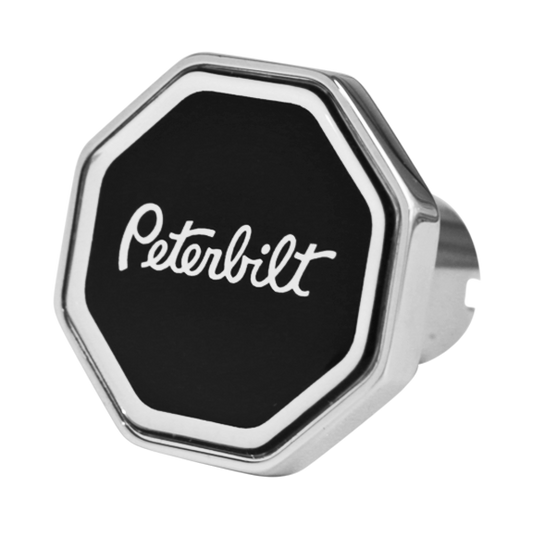 Peterbilt Logo  Octagon Parking Knob Black/Chrome 190