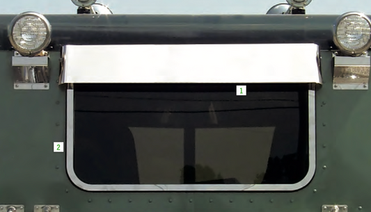 Peterbilt Sleeper / Day Cab 1-Piece Rear Window Drop Visor 37 ̋ X 20 ̋ window. (Kit)