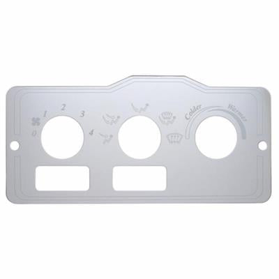 Peterbilt Stainless A/C Control Plate - 2 Square Open