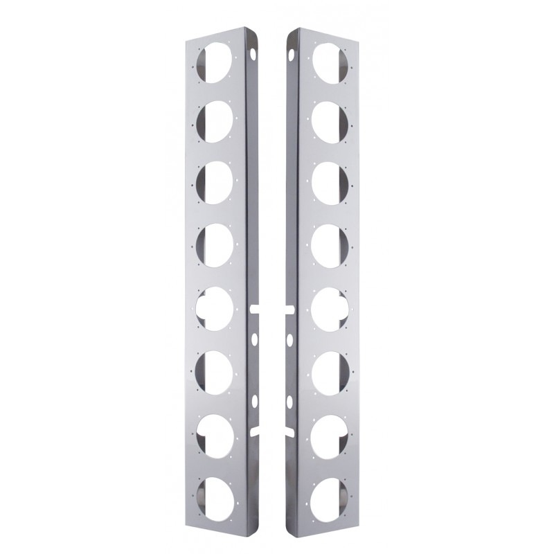 Peterbilt Stainless Front Air Cleaner Bracket - 16 Light Cutouts - Lighting & Accessories