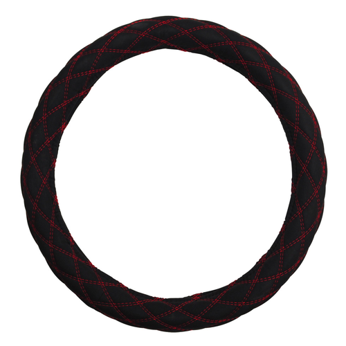 Phantom 18" Steering Wheel Cover (Matt Black/ Red)