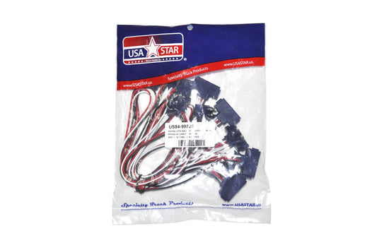 Pigtail 3 Prong Connector Set of 11, with (2) 24" Cables on Ends and (9) 12" Cables in Center