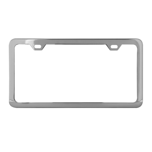 Plain 2 Holes License Plate Frames Chrome Plated