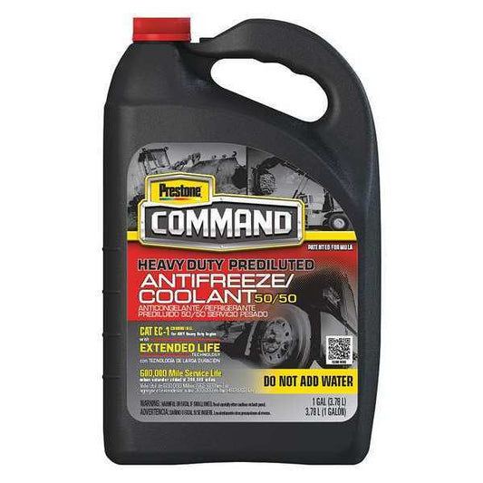 Prestone Command Coolant Extended Life 50/50, Gallon ''Red'' Antifreeze 1/6 For Box