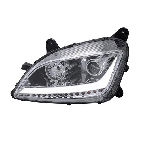 Projection Headlight with Chrome Reflector and Light Bar fits Peterbilt 579 & 587