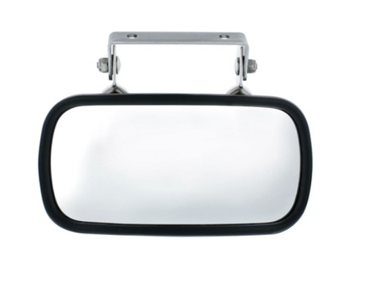 RECTANGULAR OVER DOOR CONVEX MIRROR W/ MOUNTING BRACKET - 430 STAINLESS STEEL