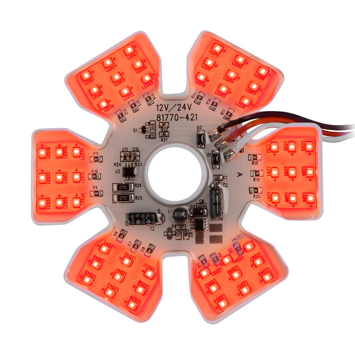 Red Dual Function Ultra Thin Hex Air Cleaner LED Light