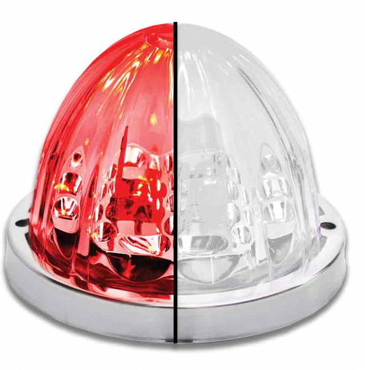 Red Stop, Turn & Tail to White Auxiliary Star-Burst Watermelon LED Light – 19 Diodes