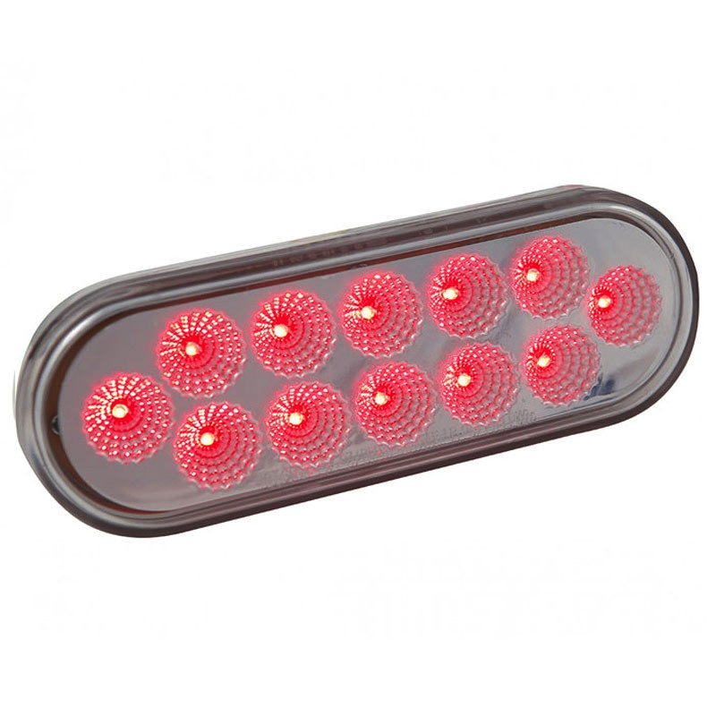 Red Stop, Turn & Tail to White Back Up Oval Dual LED Light - 12 Diodes