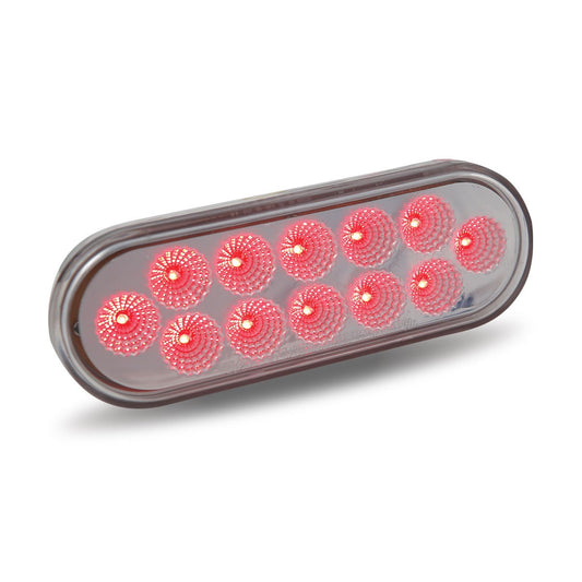 Red Stop, Turn & Tail to White Back Up Oval Dual LED Light - 12 Diodes