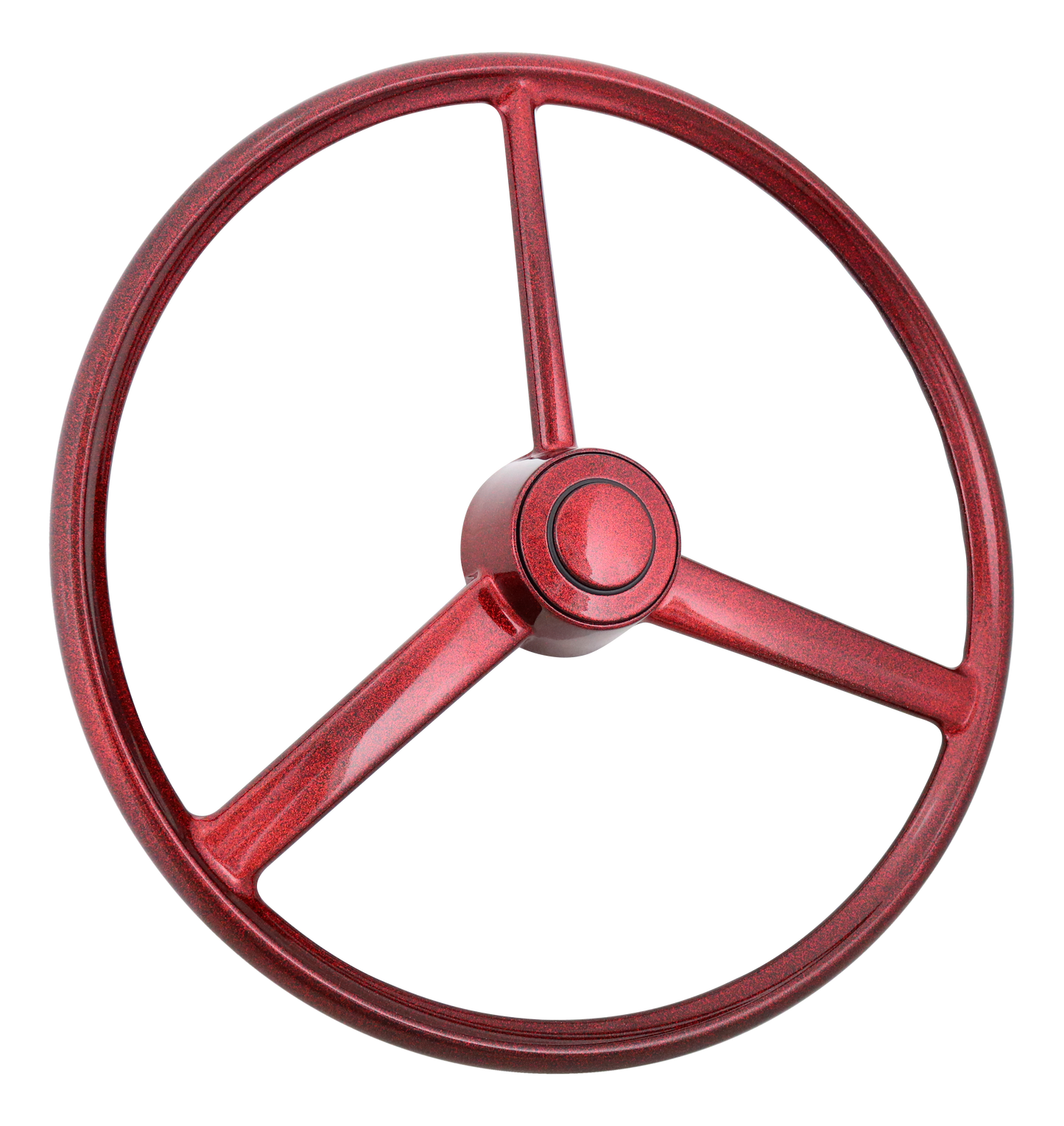 Retro Red Sparkles - 20" Painted Red Sparkle Polyurethane Rim, 3-Spoke, Matching Retro Ring, Matching Retro Horn Button