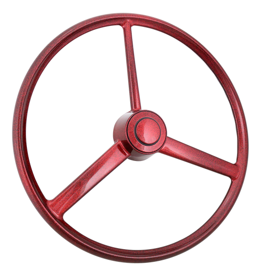 Retro Red Sparkles - 20" Painted Red Sparkle Polyurethane Rim, 3-Spoke, Matching Retro Ring, Matching Retro Horn Button