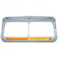 Sequential LED Dual Headlight Bezel w/ Visor (Driver) - Amber LED/Amber