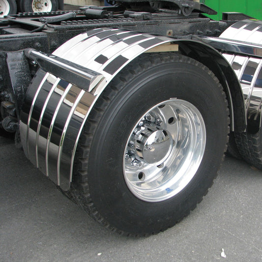 Single Axle Fenders 80" 4 Ribbed W/ Beaded Edge - Stainless Steel 16 Ga.