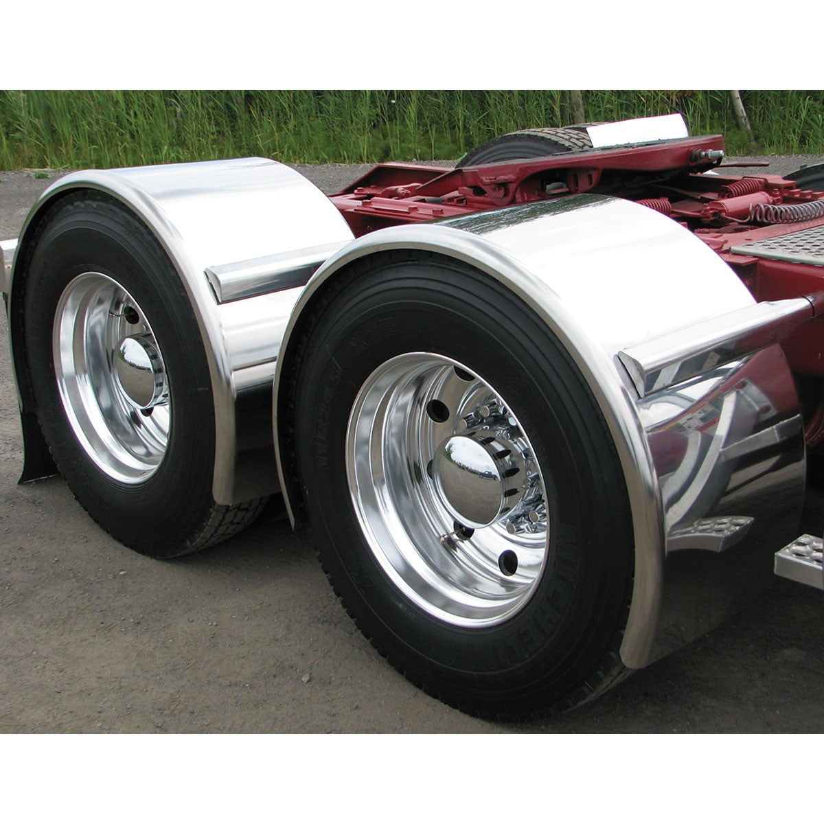 Single Axle Fenders 96" Rollin' Lo Long W/ Rolled Edge 14 Ga. - Stainless Steel