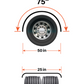Single Axle Poly Fender 75" x 25". Black (Pair)