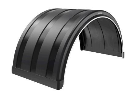 Single Axle Poly Fender 75" x 25". Black (Pair)