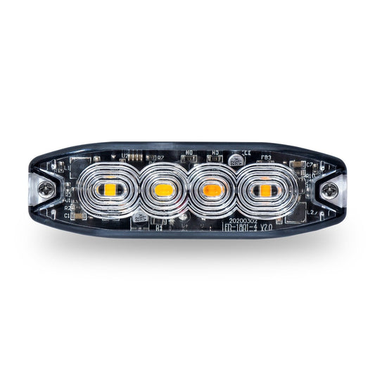 Split Color Class 1 Directional LED Super Slim Surface Mount Strobe Light with "L" Bracket (36 Flash Patterns)