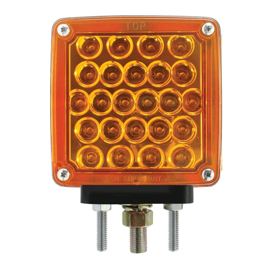 Square Double face Led Pedestal Light Amber/Red (Twin Pack)