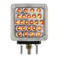 Square Double Face Pearl LED Pedestal Light. Amber/Red Clear Lens. Passenger Side