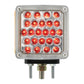 Square Double Face Pearl LED Pedestal Light. Amber/Red Clear Lens. Passenger Side