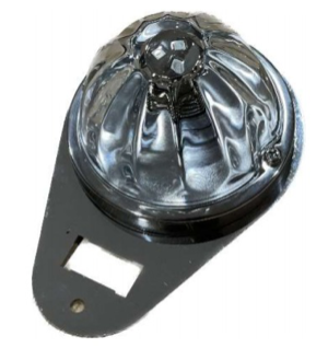 Stainless Kenworth Teardrop Style Interior Dome Light Plate Only for Watermelon Light (OE Switch Hole) (Light not included) (Sold Individually)