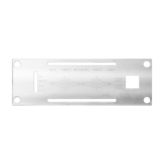 Stainless Steel A/C Control Panel Plate for Kenworth. 1982-2001