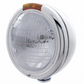 Stainless Steel Classic Headlight 6014 Bulb & Turn Signal - Amber Lens
