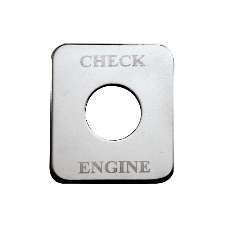 Stainless Steel Freightliner Switch Plate - Check Engine - Cab Interior