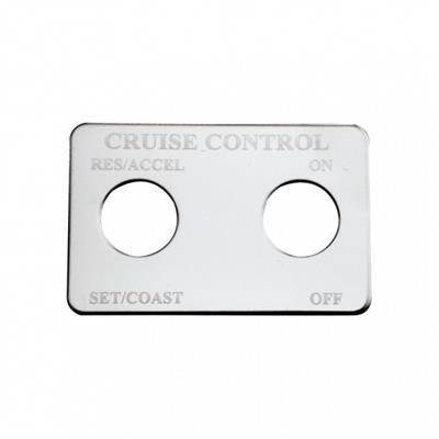 Stainless Steel Freightliner Switch Plate - Cruise Control (2 Switches)