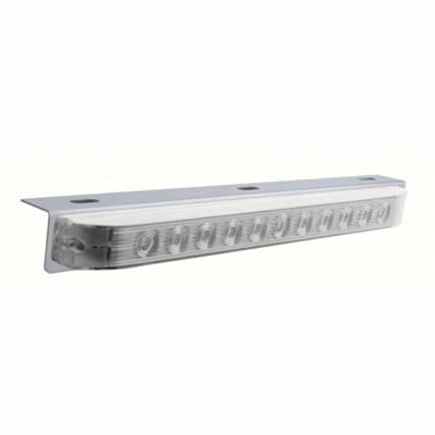 Stainless Steel Light Bracket With One 11 Led 17 5/16" Light Bar - Amber Led/Clear Lens