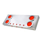 Stainless Steel Rear Center Light Panel with 4” & 1” Leds and Under Glow Effect. Red/ Clear