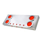 Stainless Steel Rear Center Light Panel with 4” & 1” Leds and Under Glow Effect. Red/Red.