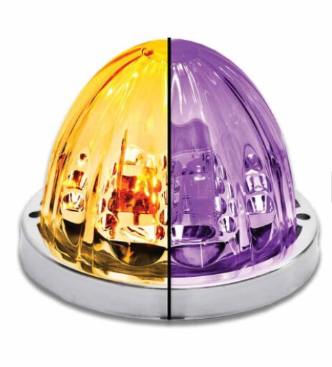 Star Burst Series Amber Clearance & Marker to Purple Auxiliary Watermelon LED Light – 19 Diodes