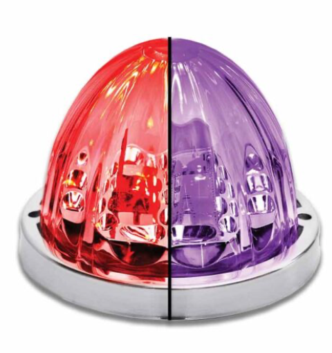 Star Burst Series Red Clearance & Marker to Purple Auxiliary Watermelon LED Light – 19 Diodes