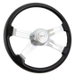 Steering Wheel 18" Classic Black, Chrome 4-Spoke, Chrome 4-Spoke w/ Slot Cut Outs.