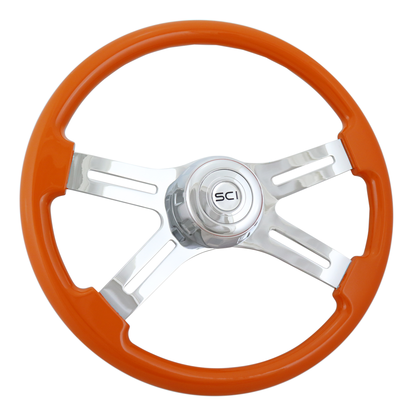 Steering Wheel 18" Orange 4 Spoke