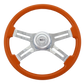 Steering Wheel 18" Orange 4 Spoke