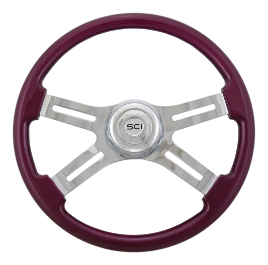 Steering Wheel 18" Painted Wood Purple Steering Wheel