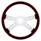 Steering Wheel 18" Skull Only With Hydro-Dip Finish Wood - Red