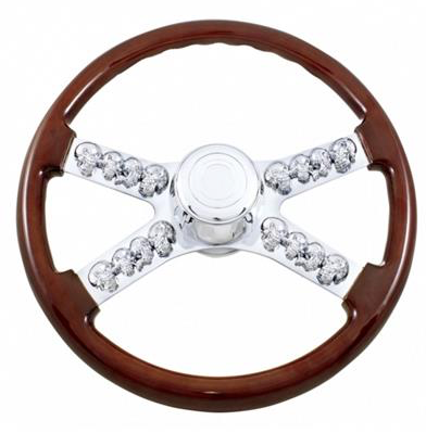 Steering Wheel 18" Skull With Hub & Horn Kit - International