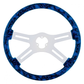 18 Skull Steering Wheel With Hydro-Dip Finish Wood - Blue Wheels