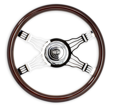 Steering Wheel 18" Wood - 4 Spoke Trident
