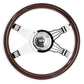 Steering Wheel 18" Wood - 4 Spoke Trident