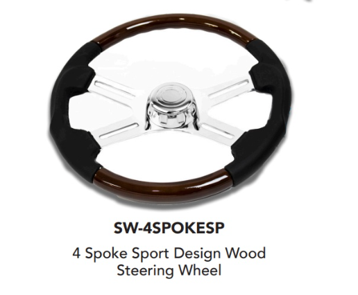 Steering Wheel 18" Wood Wood & Leather