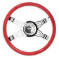 Steering Wheel 18" Wood Red - 4 Spoke Trident