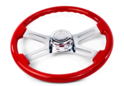 Steering Wheel 18" Wood - Red