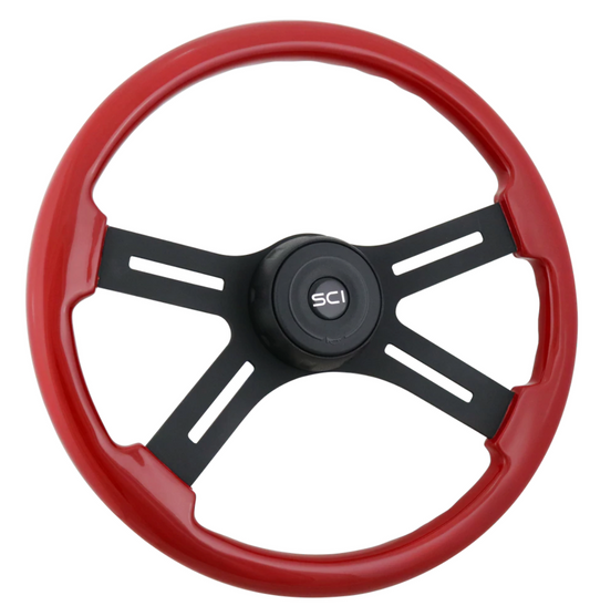 Steering Wheel Onyx Classic Viper Red. 18" Classic Viper Red Painted Wood Rim w/ Resin Overcoat