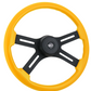 Steering wheel Onyx Yellow. 18" Classic Yellow Painted Wood Rim w/ Resin Overcoat